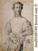 Black Chalk Galleria Degli Uffizi Art Print - Portrait Of Pontormo