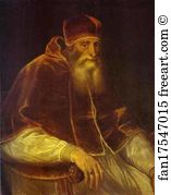 Portrait Of Pope Paul Iii Art Print - Portrait Of Pope Paul Iii