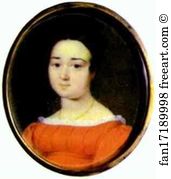 Miniature Art Print - Portrait Of Princess Maria Dolgorukova