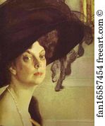 1911 Tempera On Canvas The Russian Museum Art Print - Portrait Of Princess Olga Orlova. Detail
