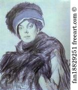 Color Pencils Art Print - Portrait Of Princess Olga Orlova