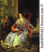 1841 Oil On Canvas The Russian Museum Art Print - Portrait Of Princess Ye. P. Saltykova