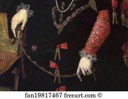 Portrait Of Queen Isabel De Valois Detail Art Print - Portrait Of Queen Isabel De Valois. Detail