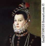 Portrait Of Queen Isabel De Valois Detail Art Print - Portrait Of Queen Isabel De Valois. Detail