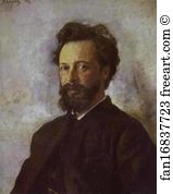 1887 1887 Oil On Canvas The Russian Museum Art Print - Portrait Of Sergei Chokolov