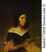 1841 Oil On Canvas The Russian Museum Art Print - Portrait Of Singer A. Ya. Petrova