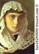 Portrait Of Sophia Kramskaya Art Print - Portrait Of Sophia Kramskaya, The Artist's Daughter