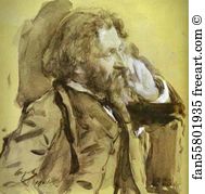 Whitewash On Paper Art Print - Portrait Of The Artist Ilya Repin
