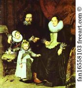 The Artists Family Art Print - Portrait Of The Artist With His Family