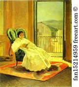 1858 Oil On Canvas The Russian Museum Art Print - Portrait Of The Artist's Wife Anna Gay, Née Zabela