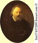 1867 Oil On Canvas The Tretyakov Gallery Art Print - Portrait Of The Author Alexander Herzen