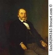 1874 Oil On Canvas The Tretyakov Gallery Art Print - Portrait Of The Author Ivan Goncharov