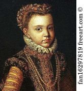 Infantas Art Print - Portrait Of The Infantas Isabella Clara Eugenia And Catalina Micaela. Detail
