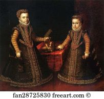 Eugenia Art Print - Portrait Of The Infantas Isabella Clara Eugenia And Catalina Micaela