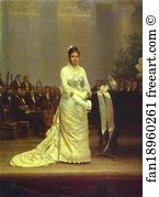 1878 Oil On Canvas The Russian Museum Art Print - Portrait Of The Singer Elizaveta Lavrovskaya On Stage