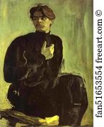 Writing Art Print - Portrait Of The Writer Maxim Gorky