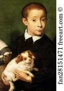 Oil On Panel 84 X 107 Cm Lord Methuen Collection Art Print - Portrait Of Three Children. Detail