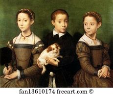 Court Art Print - Portrait Of Three Children