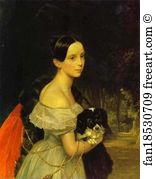 1837 1840 Oil On Canvas The Russian Museum Art Print - Portrait Of U. M. Smirnova