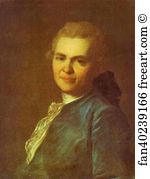 1770s Oil On Canvas The Tretyakov Gallery Art Print - Portrait Of Unknown Man In A Blue Caftan