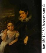 Daughters Art Print - Portrait Of V. I. Yershova With Her Daughter