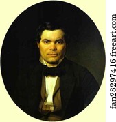 1855 Oil On Canvas The Russian Museum Art Print - Portrait Of Yakov Merkulov