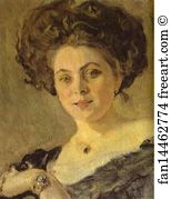 1908 Oil On Canvas The Tretyakov Gallery Art Print - Portrait Of Yevdokia Morozova. Detail
