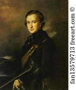 1846 Oil On Canvas The Tretyakov Gallery Art Print - Portrait Of Yu. F. Samarin In The Hunting Dress