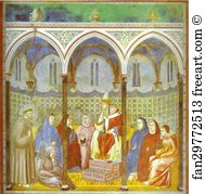 1295 1300 Fresco St Francis Art Print - Preaching Before Pope Honorius Iii