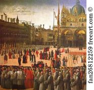 367 Art Print - Procession In St. Mark's Square. Detail