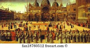 Procession In St Marks Square Art Print - Procession In St. Mark's Square