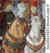 Procession Of The Magus Balthazar Detail Art Print - Procession Of The Magus Balthazar. Detail