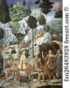 Procession Of The Magus Balthazar Detail Art Print - Procession Of The Magus Balthazar. Detail