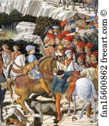 1459 1461 Fresco West Wall Wall Art Print - Procession Of The Magus Caspar. Detail