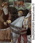 1459 1461 Fresco West Wall Wall Art Print - Procession Of The Magus Caspar. Detail