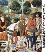 1459 1461 Fresco West Wall Wall Art Print - Procession Of The Magus Caspar. Detail