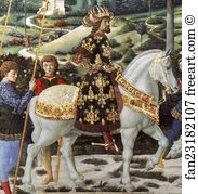 1459 1461 Fresco Southern Entrance Wall Art Print - Procession Of The Magus Melchior. Detail