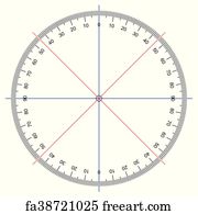 free art print of blank protractor actual size graduation isolated on background freeart fa43725649