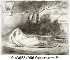 Pigs Art Print - Psyche, Deposited By Zaphyr, Is Seen By Cupid