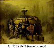 Vasily Perov Art Print - Queue To A Reservoir