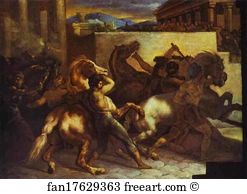 Jean Louis Andre Theodore Gericault Art Print - Race Of Wild Horses In Rome