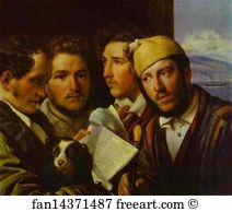 1831 Oil On Canvas The Tretyakov Gallery Moscow Art Print - Readers Of The Newspaper In Naples