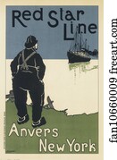 Star Art Print - Red Star Line