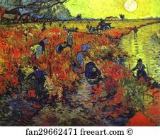 Oil Art Print - Red Vineyards Of Arles
