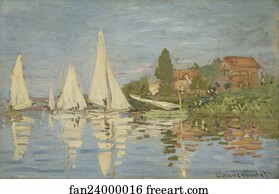Argenteuil Art Print - Regattas At Argenteuil