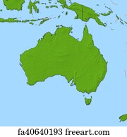 Free Art Print Of Relief Map - Australia - 3D-Rendering. Relief Map Of Australia With Shaded Relief. | Freeart | Fa40643497