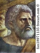 1425 Fresco Brancacci Chapel Art Print - Rendering Of The Tribute Money. Detail