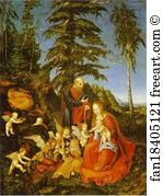 Red Art Print - Rest On The Flight To Egypt