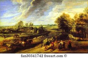 1634 Art Print - Return Of The Peasants From The Fields