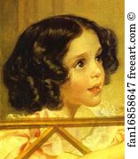 1832 Oil On Canvas The Tretyakov Gallery Art Print - Rider. Portrait Of Giovanina And Amacilia Pacini, The Foster Children Of Countess Yu. P. Samoilova. Detail